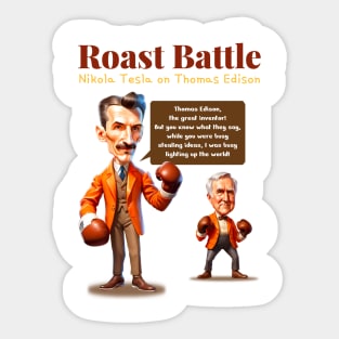 Roast Battle Tesla on Edison Sticker